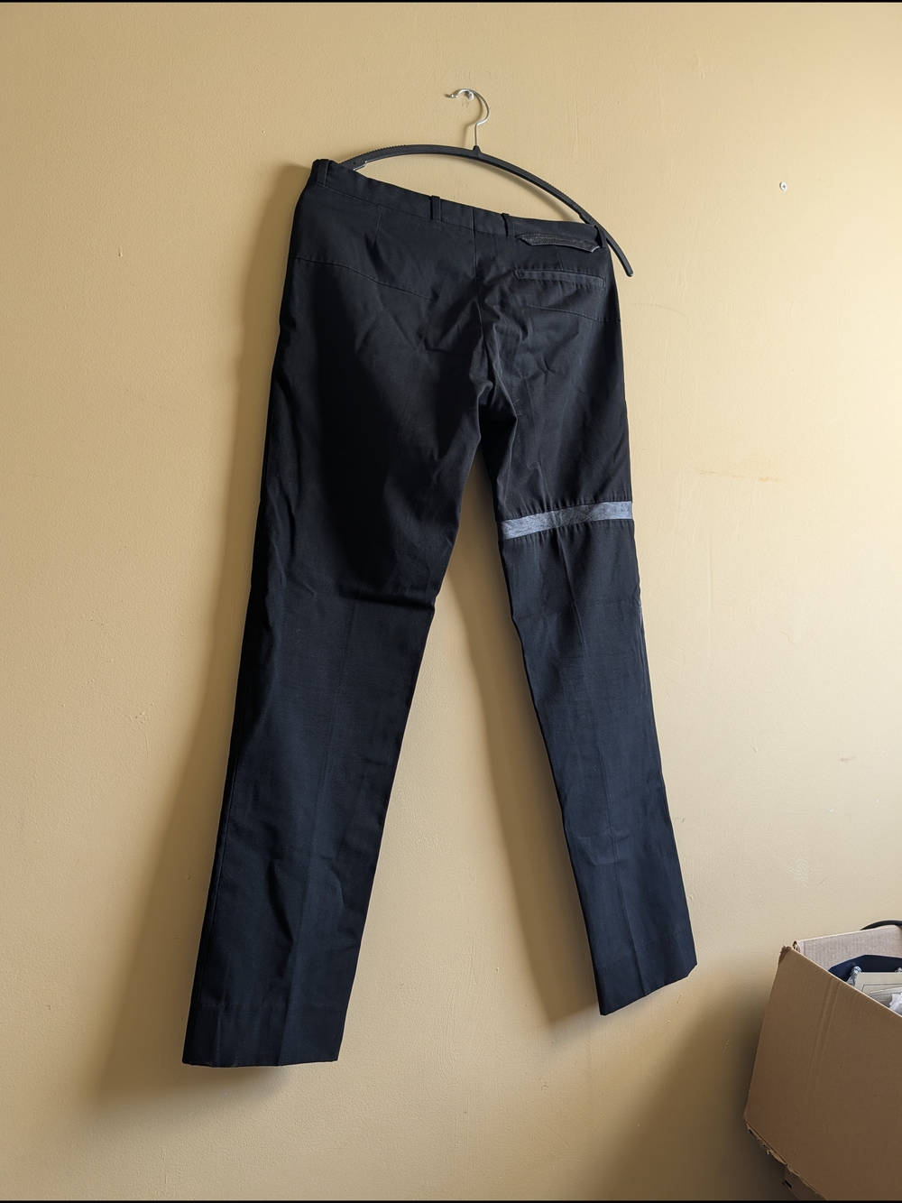 DIOR HOMME Hedi Slimane VTG Black Leather Bondage Insert Italy Pants 46 - Picture 6 of 16